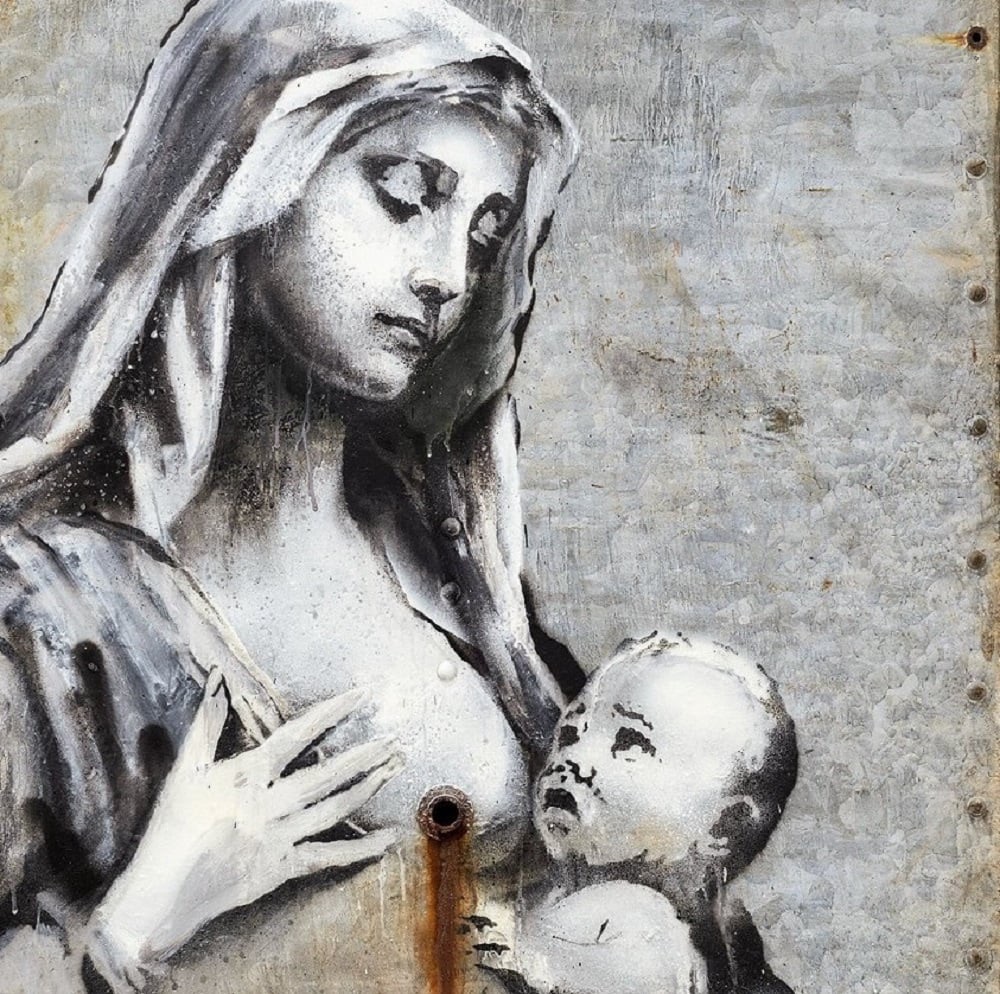 Banksy e la “Madonna con Bambino”: una visione esoterica di sofferenza e risveglio